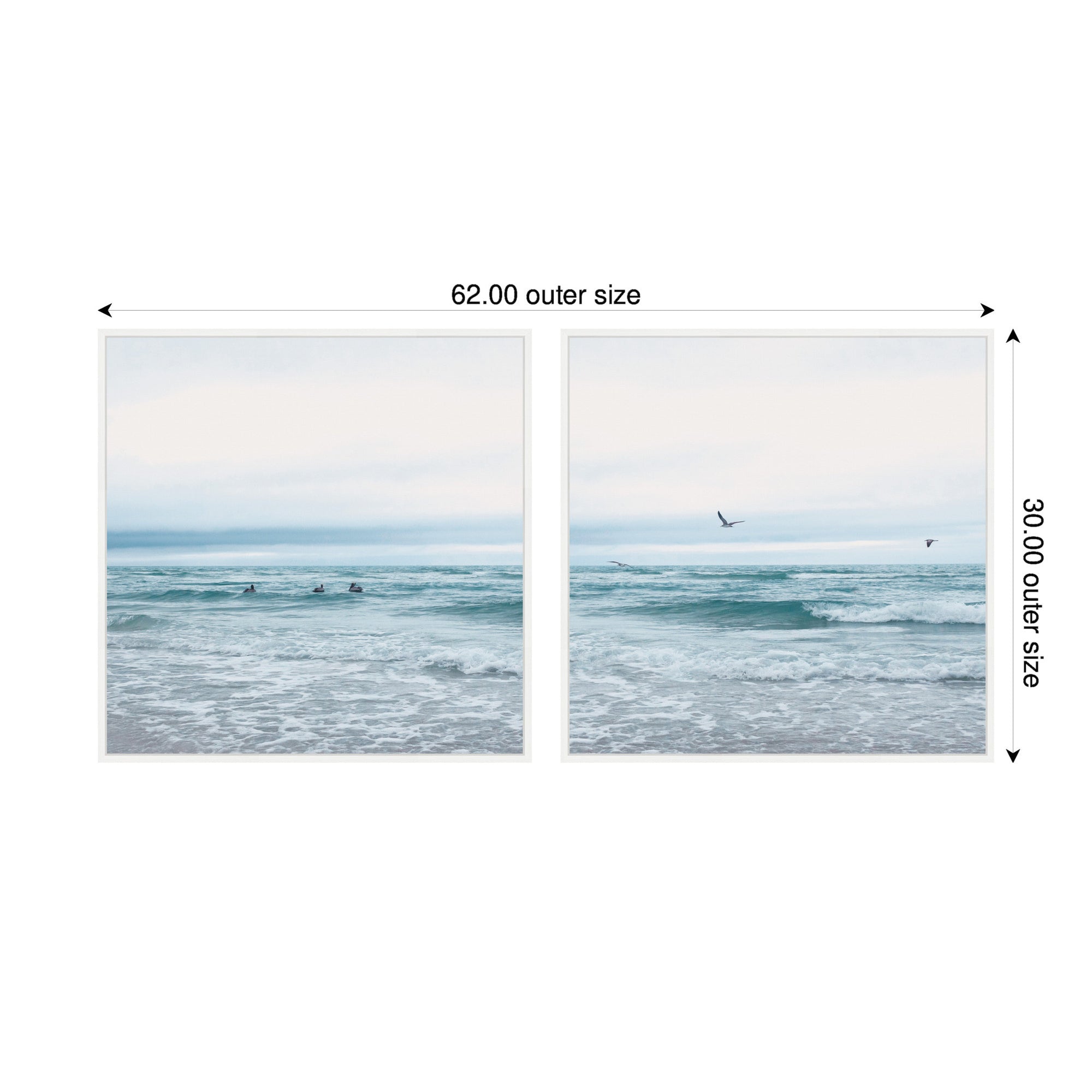 Sylvie Ocean Swim 1 and 2 Framed Canvas Art Set by Stephanie Klatt