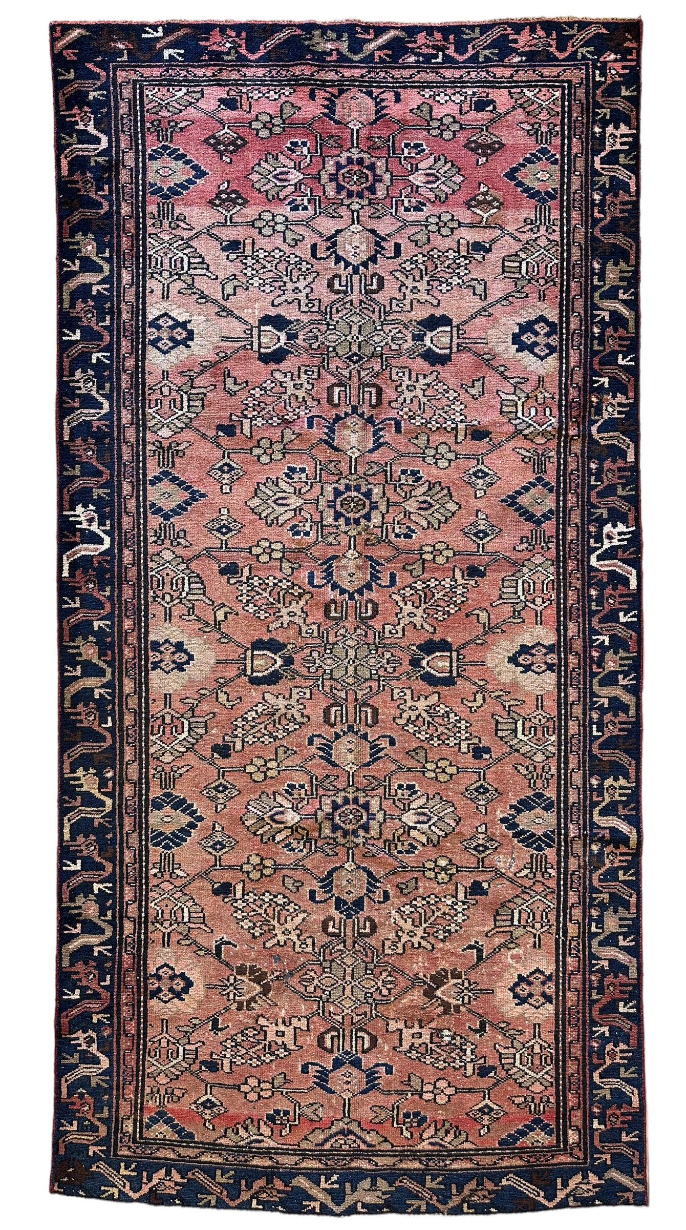 4' 4 x 9' 3 Hand Knotted Ultra Vintage Persian Wool Runner Rug by Rugistan - main product image for Resin Society