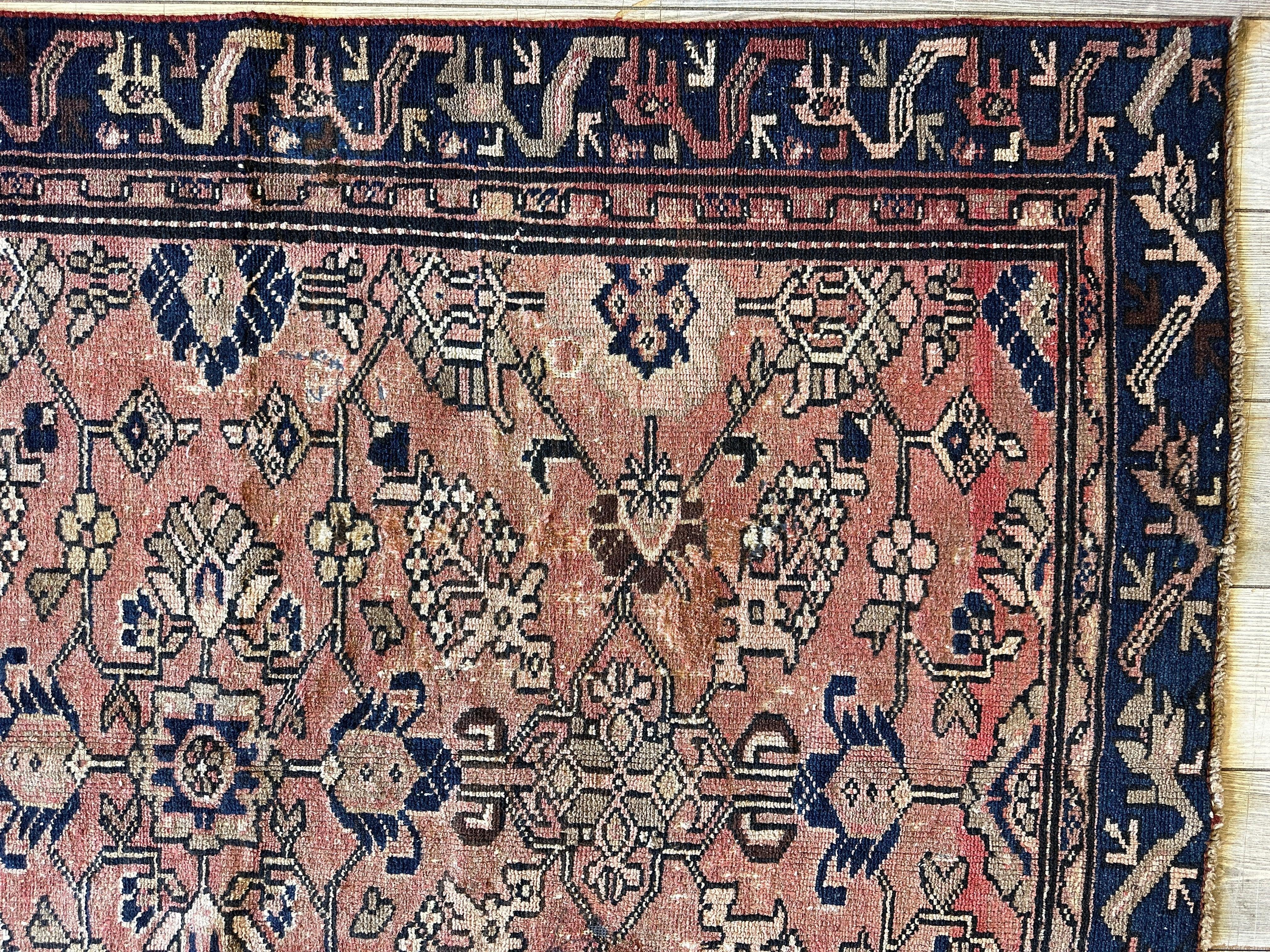 4' 4 x 9' 3 Hand Knotted Ultra Vintage Persian Wool Runner Rug by Rugistan - product image 5 for Resin Society