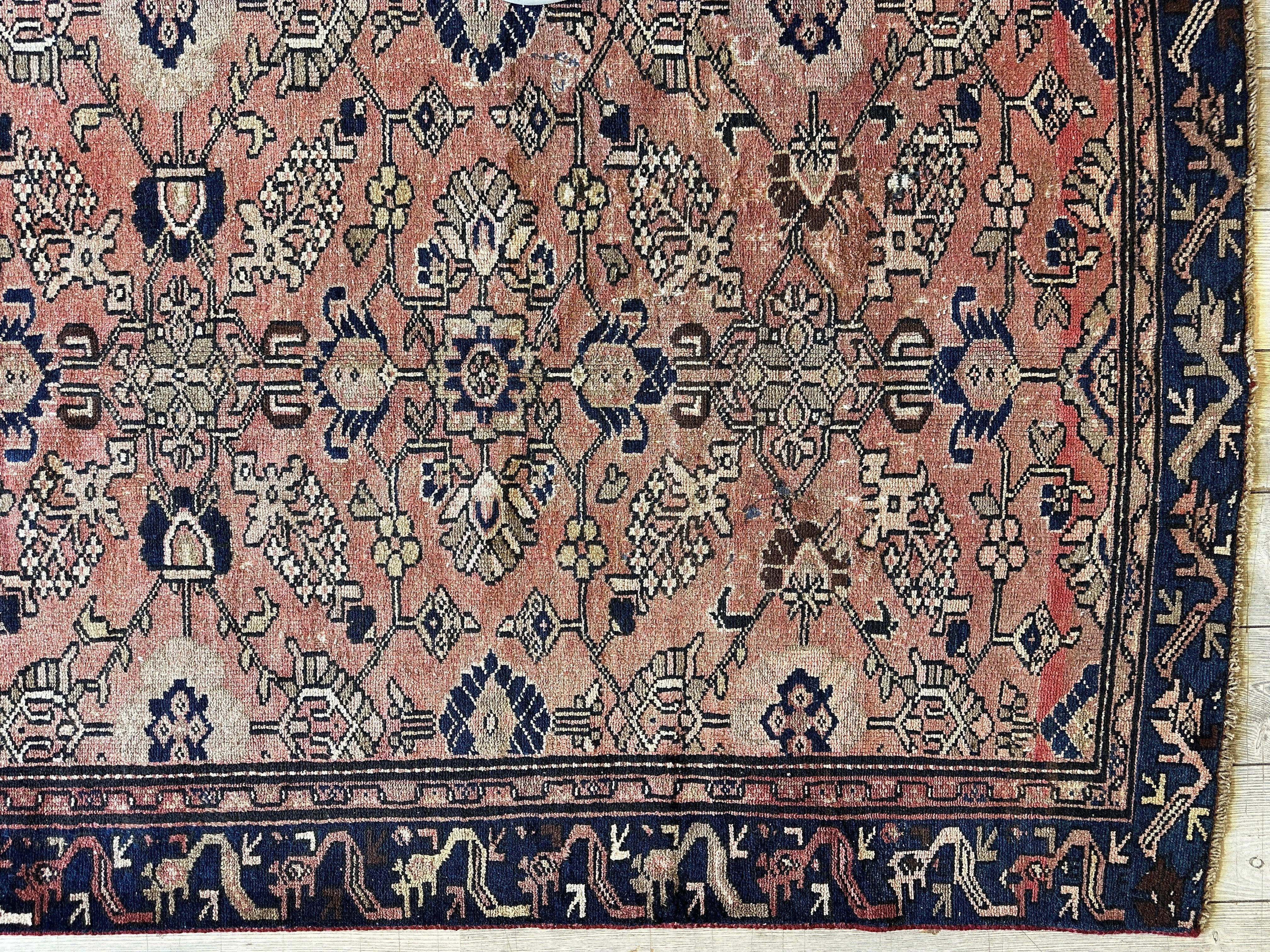 4' 4 x 9' 3 Hand Knotted Ultra Vintage Persian Wool Runner Rug by Rugistan - product image 9 for Resin Society