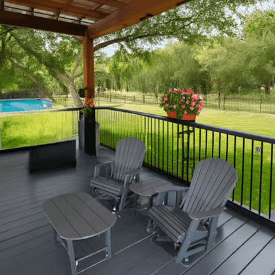 4 pc Glider Adirondack Chair and Table Set by Dutch Country Patio, LLC - product image 2 for Resin Society