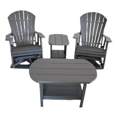 4 pc Glider Adirondack Chair and Table Set by Dutch Country Patio, LLC - main product image for Resin Society