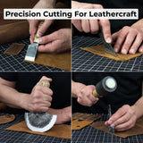 4-piece leatherworking tool set with leather sheaths by Sharky Forged Steel Tools