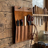 Handmade 4 Pocket Leather Chisel Roll by Sharky Forged Steel Tools