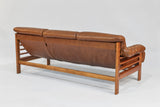 Sofa – Brown Leather with Tiger Maple Arms (Honey) by Enrico Bartolini - product image 4 for Resin Society