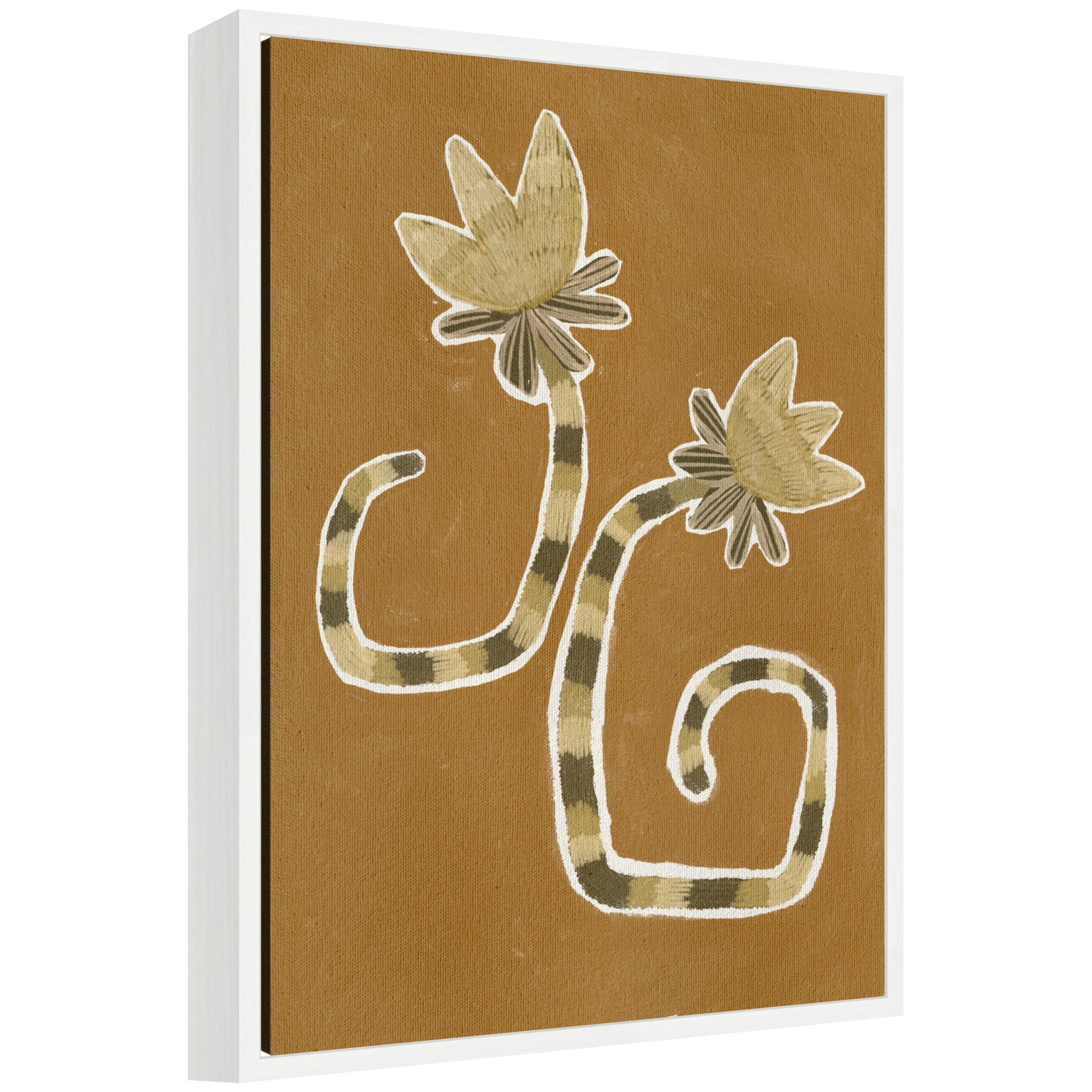 Sylvie Delicate Bloom 8 abstract framed canvas art by Shatha Al Dafai