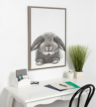 Sylvie Rabbit Framed Canvas by Simon Te of Tai Prints