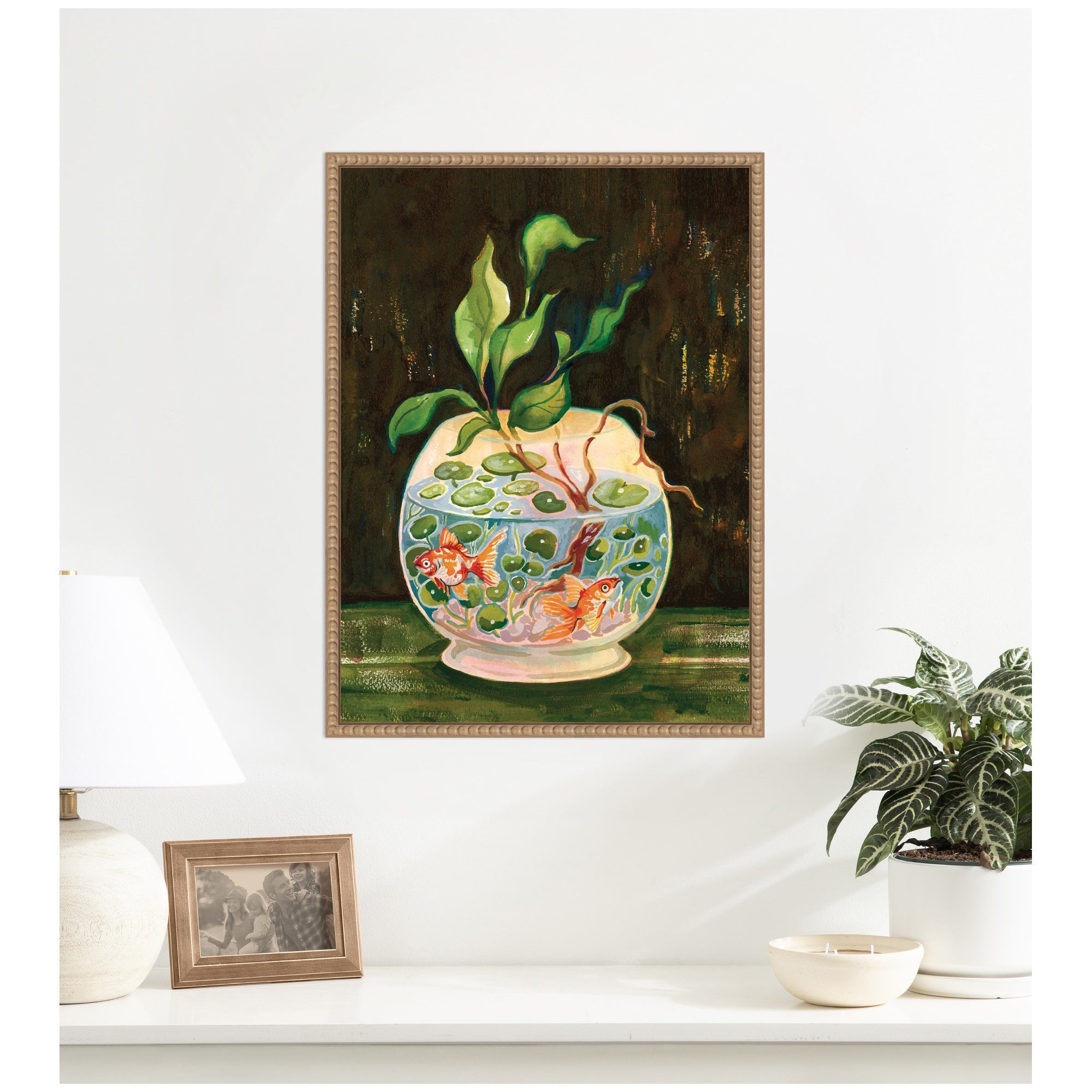 Goldfish Garden by Lucia Gianello Framed Canvas Wall Art Print