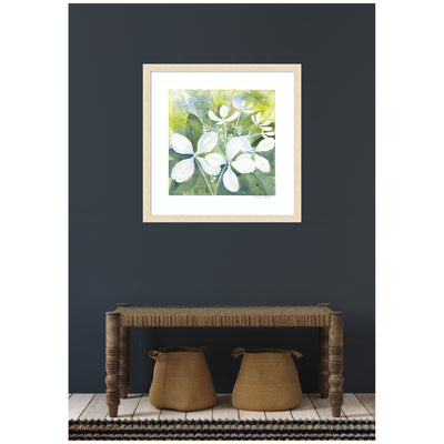 Framed Art White Phantom Hydrangea in Greens by Patricia Shaw