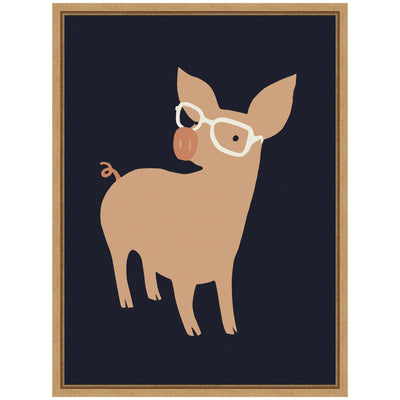 Sylvie Farm Pig Framed Canvas by Hannah Beisang