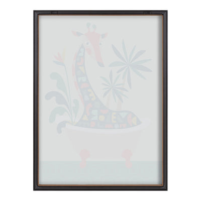Blake Mid Century Modern Giraffe in Bathtub Framed Printed Glass by kateandlaurel - product image 15 for Resin Society