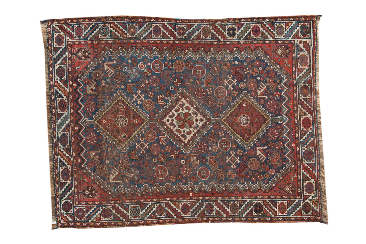 4x5 Antique Qashqai Square Rug by Old New House® - main product image for Resin Society