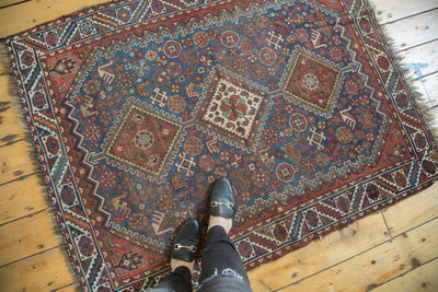 4x5 Antique Qashqai Square Rug by Old New House® - product image 2 for Resin Society