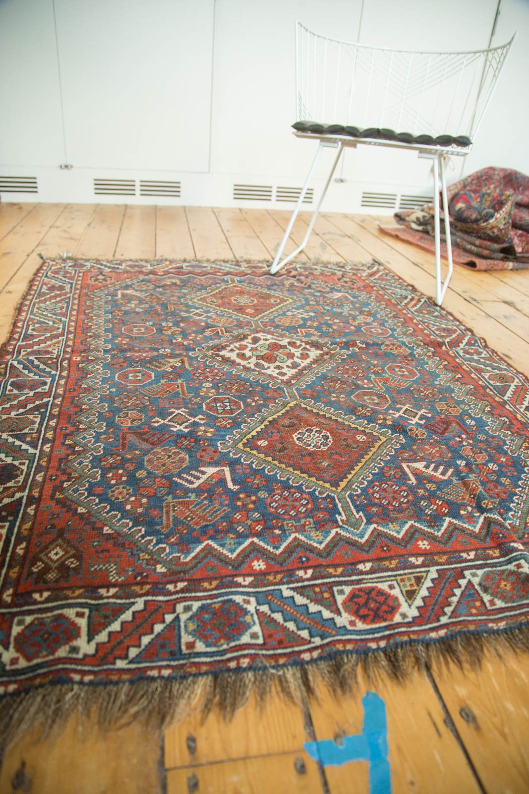 4x5 Antique Qashqai Square Rug by Old New House® - product image 4 for Resin Society