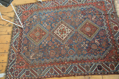 4x5 Antique Qashqai Square Rug by Old New House® - product image 6 for Resin Society