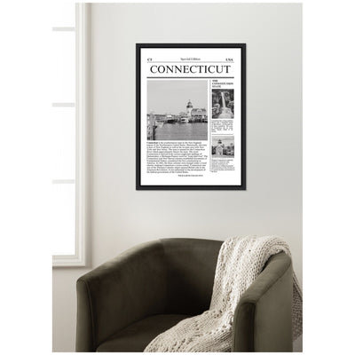 Connecticut Article by Megan Ryan Framed Canvas Wall Art Print