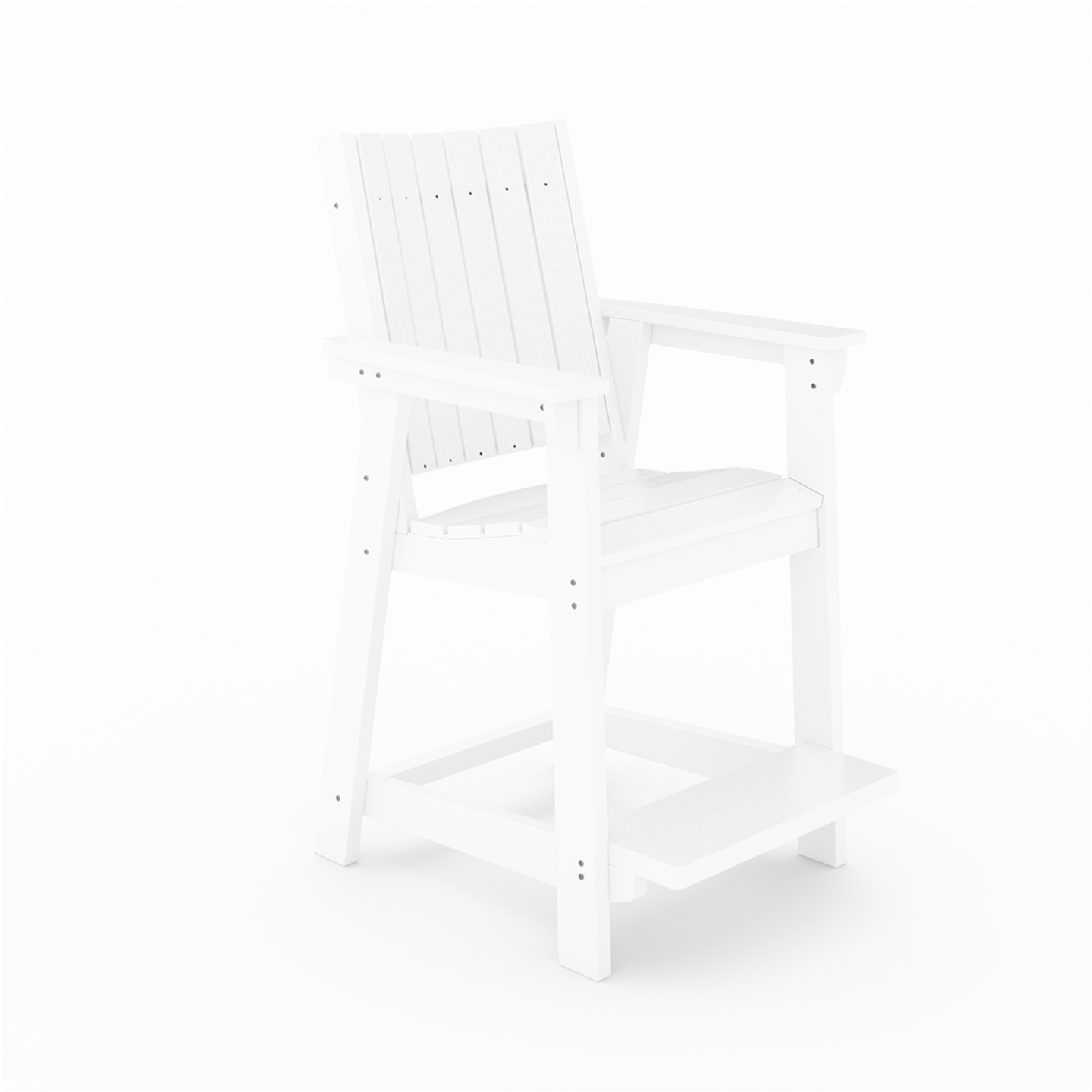 SoPoly Callaway Counter-Height Outdoor Dining Chair in Black, side and front views