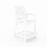 SoPoly Callaway Counter-Height Outdoor Dining Chair in Black, side and front views