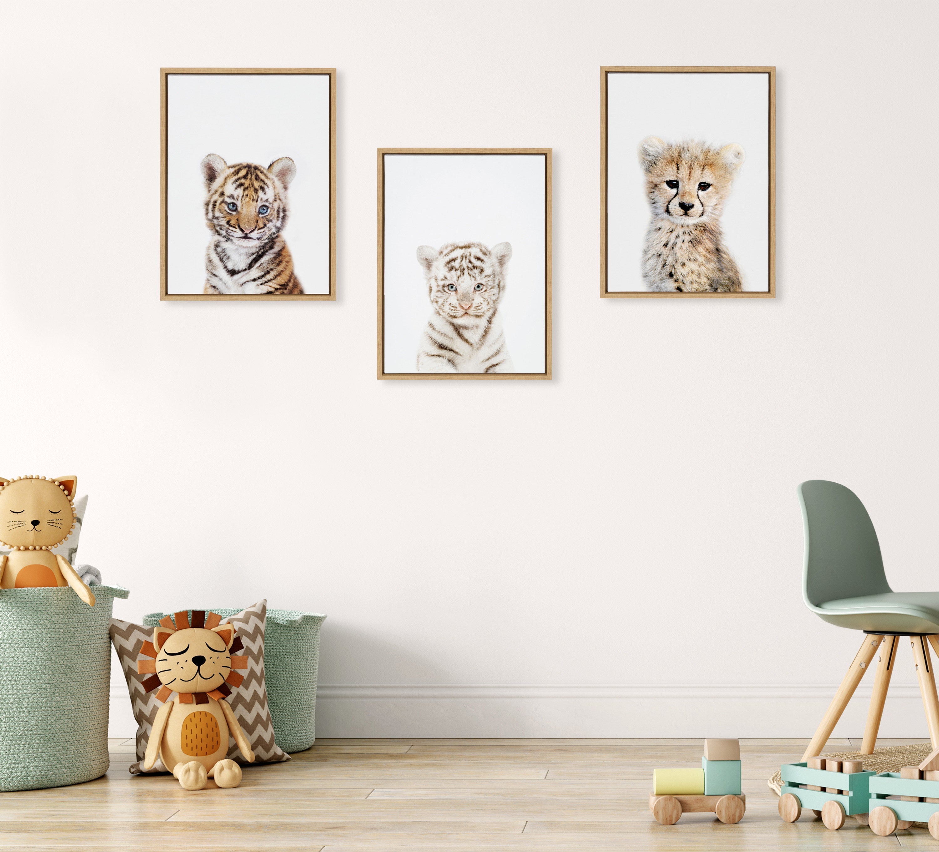 Sylvie Animal Studio Baby White Tiger Framed Canvas by Amy Peterson Art Studio