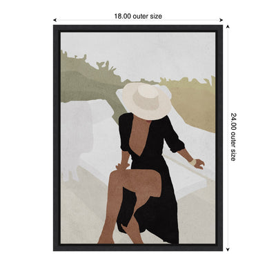 Sylvie Elegant Woman in Hat Framed Canvas by July Art Prints