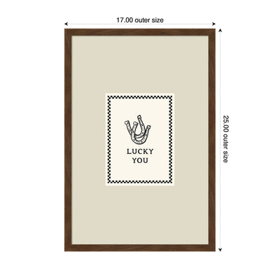 Lucky You Checkerboard Print, Hand Drawn Western Horseshoe Art, Cool Wall Art Motivational Poster II by Lucky Guava Framed Wall Art Print