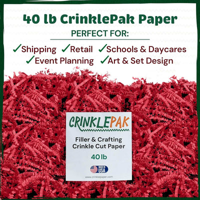 40 LB Red Crinkle Paper by CrinklePak - product image 3 for Resin Society