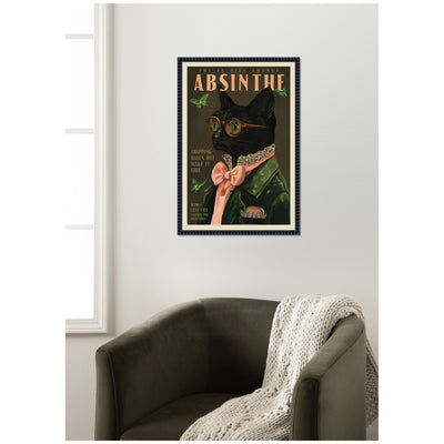 WG Absinthe Kitty by The Whiskey Ginger Framed Canvas Wall Art Print