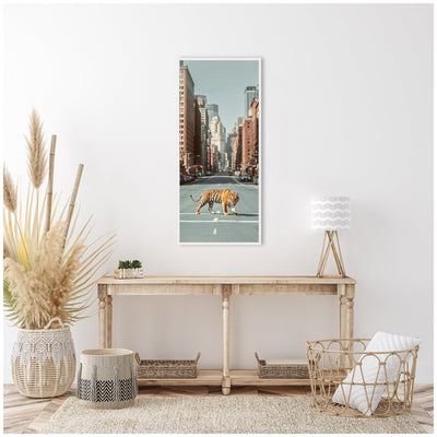 Sylvie Urban Tiger in the City Framed Canvas by Michael Schauer