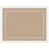 Pinboard with white scalloped edge and fabric surface displaying pinned photos and cards