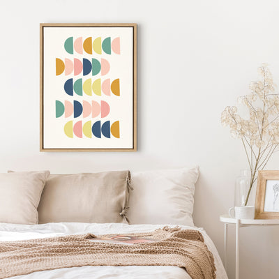 Sylvie Simple Shapes in Soft Colors Framed Canvas