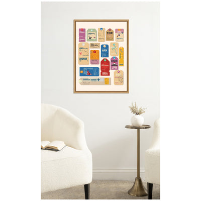 Travel Tags by Honey Island Studio Framed Canvas Wall Art Print