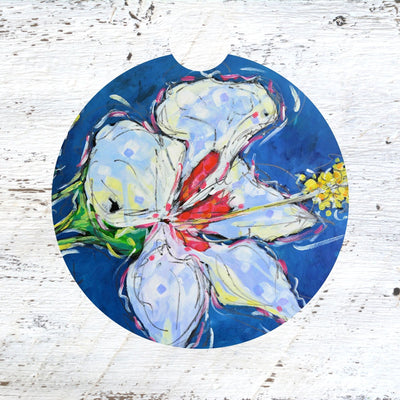 Car Coaster: White Lily. Artist Christi Dreese by Dreese Fine Art - Resin Society