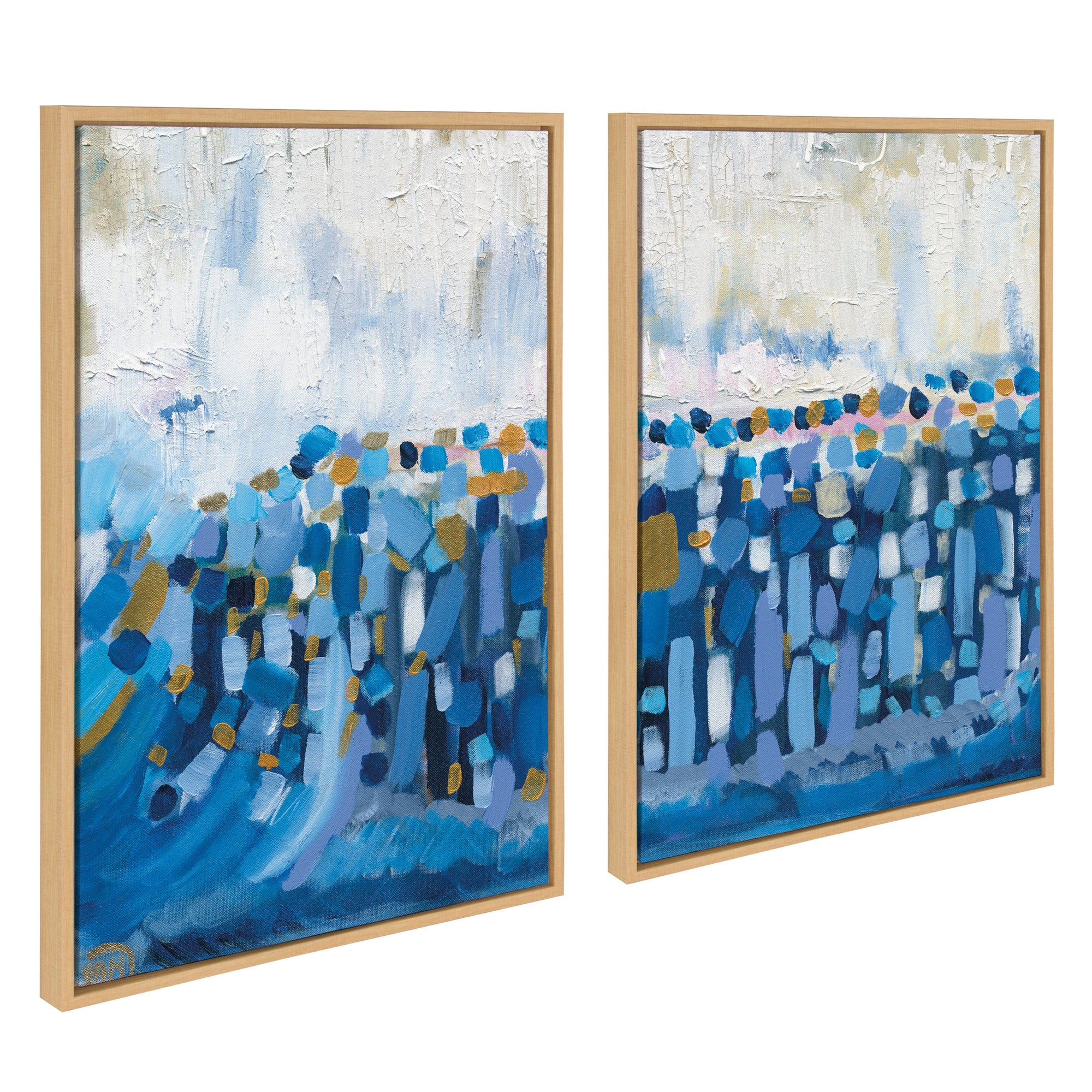 Framed floating canvas art set depicting Queen Elizabeth II in a modern living room setting
