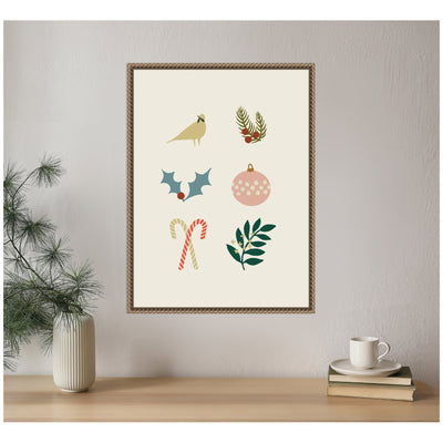 Sylvie Beaded Holiday Six Framed Canvas by Hannah Beisang