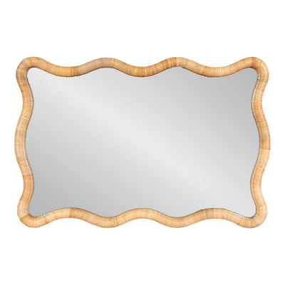Rahfy Rattan Rectangle Scallop Mirror