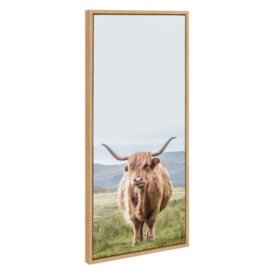 Sylvie Highland Cow Mountain Landscape Framed Canvas by The Creative