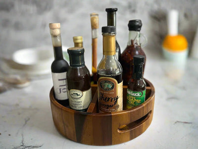 Rotating Lazy Susan Divided Round Tray by Kalmar Home - product image 3 for Resin Society