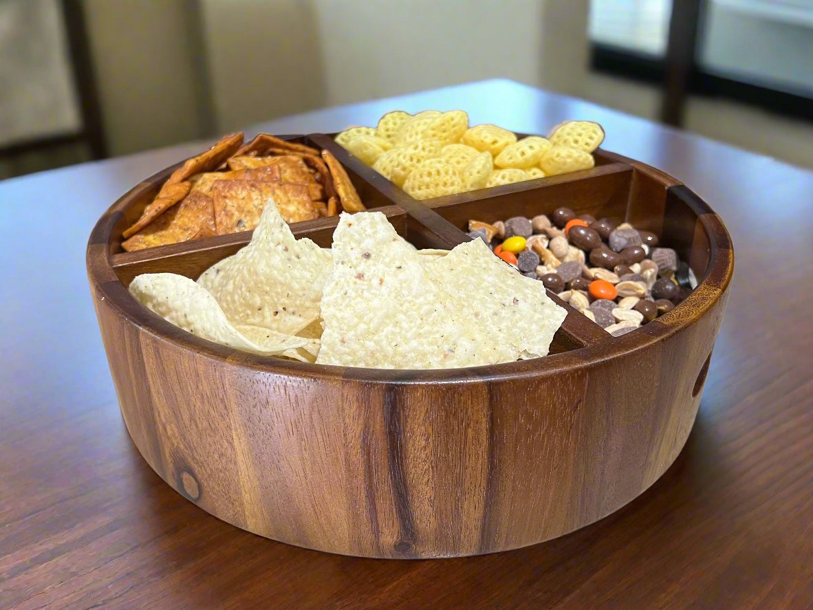 Rotating Lazy Susan Divided Round Tray by Kalmar Home - main product image for Resin Society