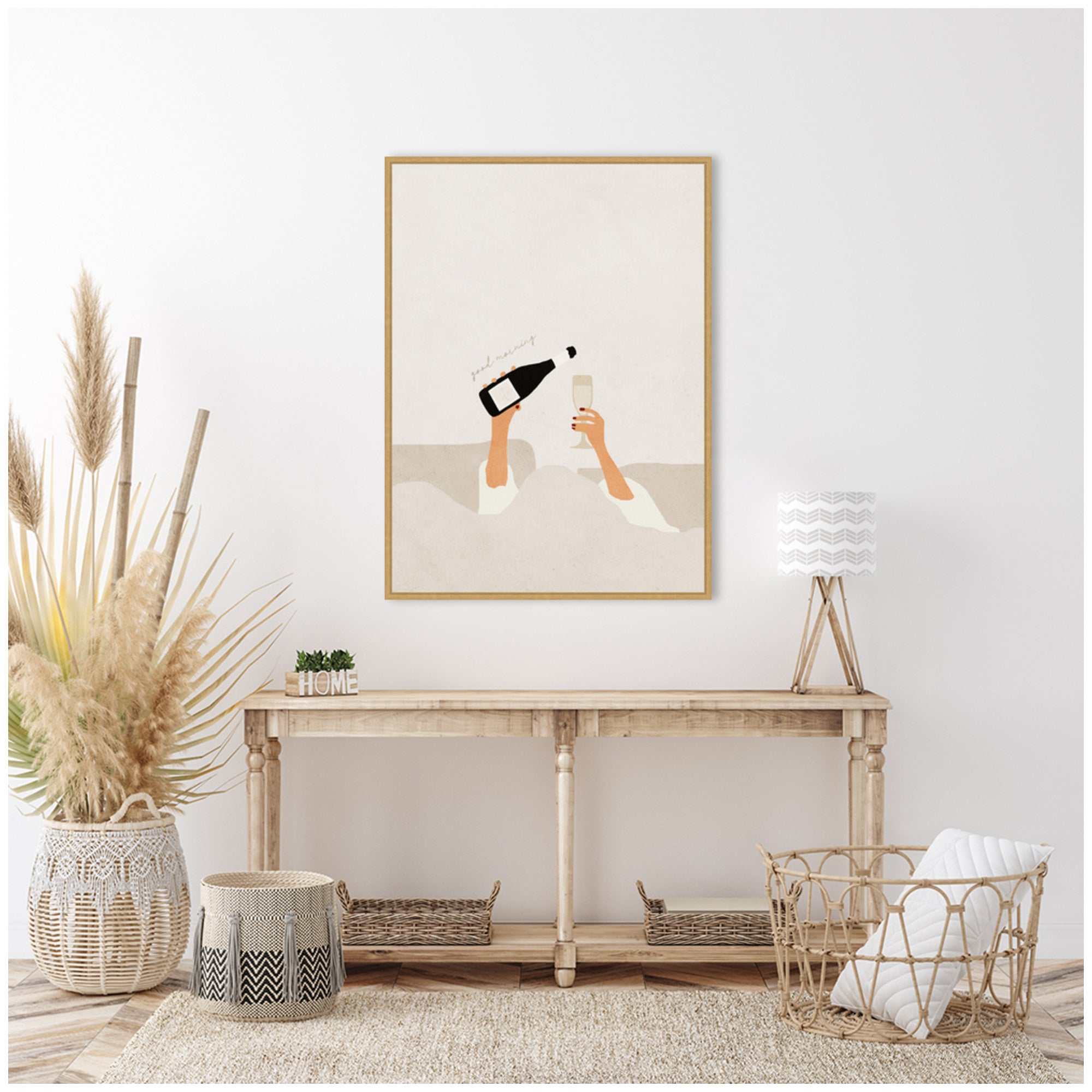 Sylvie Good Morning Art Print Framed Canvas by July Art Prints