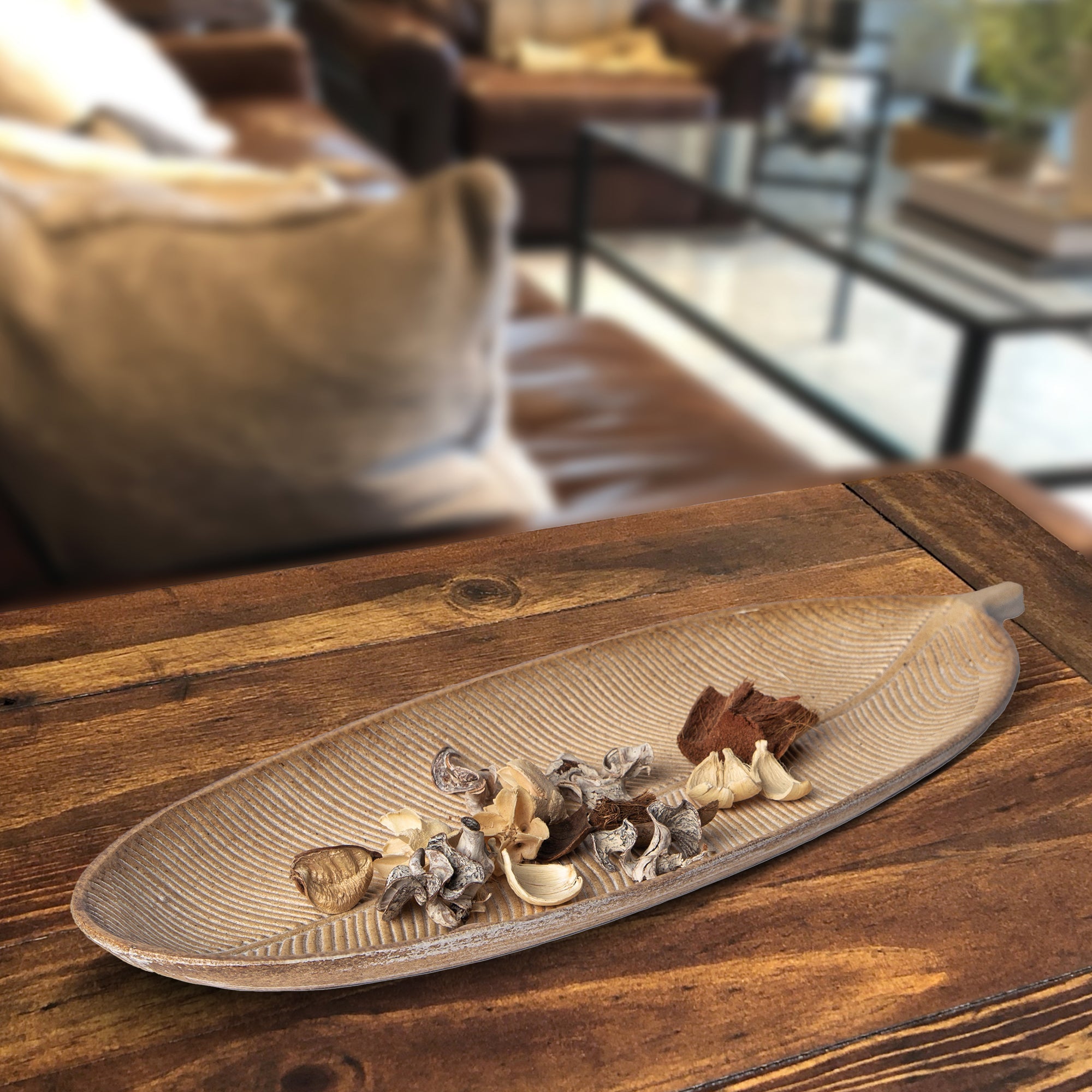 Leaf Design Wood Tray — Elegant Decorative MDF Tray for Home & Events by Porto Boutique - product image 7 for Resin Society