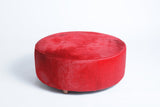Round Cowhide Ottoman by Homelosophy