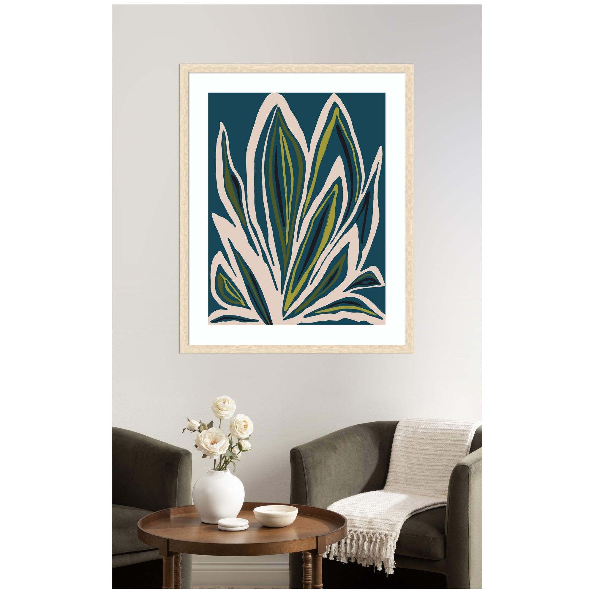Framed Art Blue Flora 1 by Alicia Bock