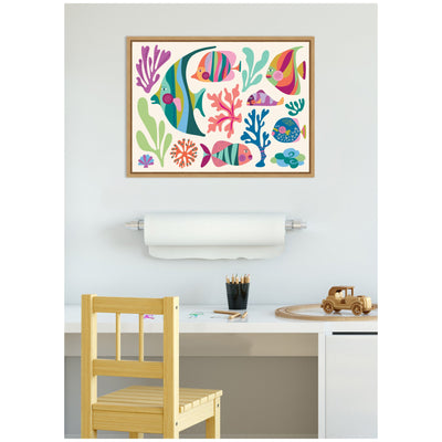 Sylvie Fun Colorful Tropical Fish Framed Canvas by Rachel Lee