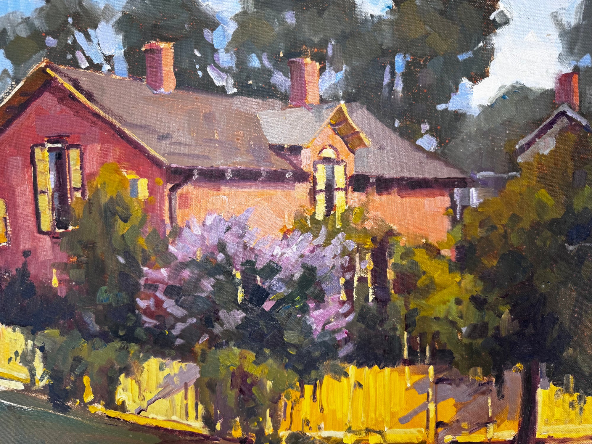 Forty Two original 16x20 plein air painting on board by John Beard Collection showing a coastal landscape with expressive brushwork