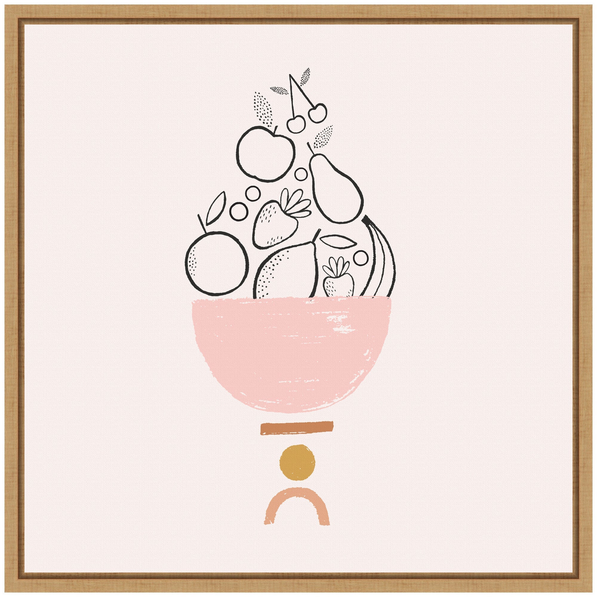 Sylvie Bowl of Fruitness Framed Canvas by Duchess Plum