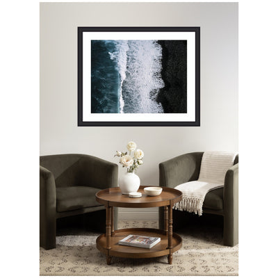 Framed Art Ocean Waves on the Black Beach in Iceland by Michael Schauer