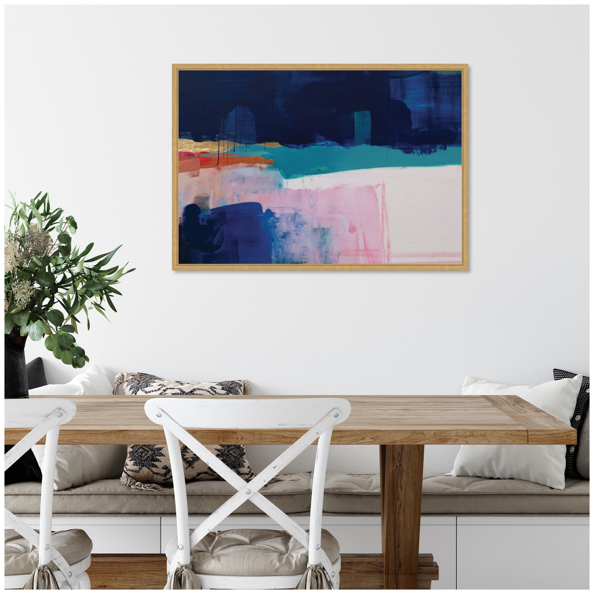 Blue Current No.
1 by Amy Lighthall Framed Canvas Wall Art Print