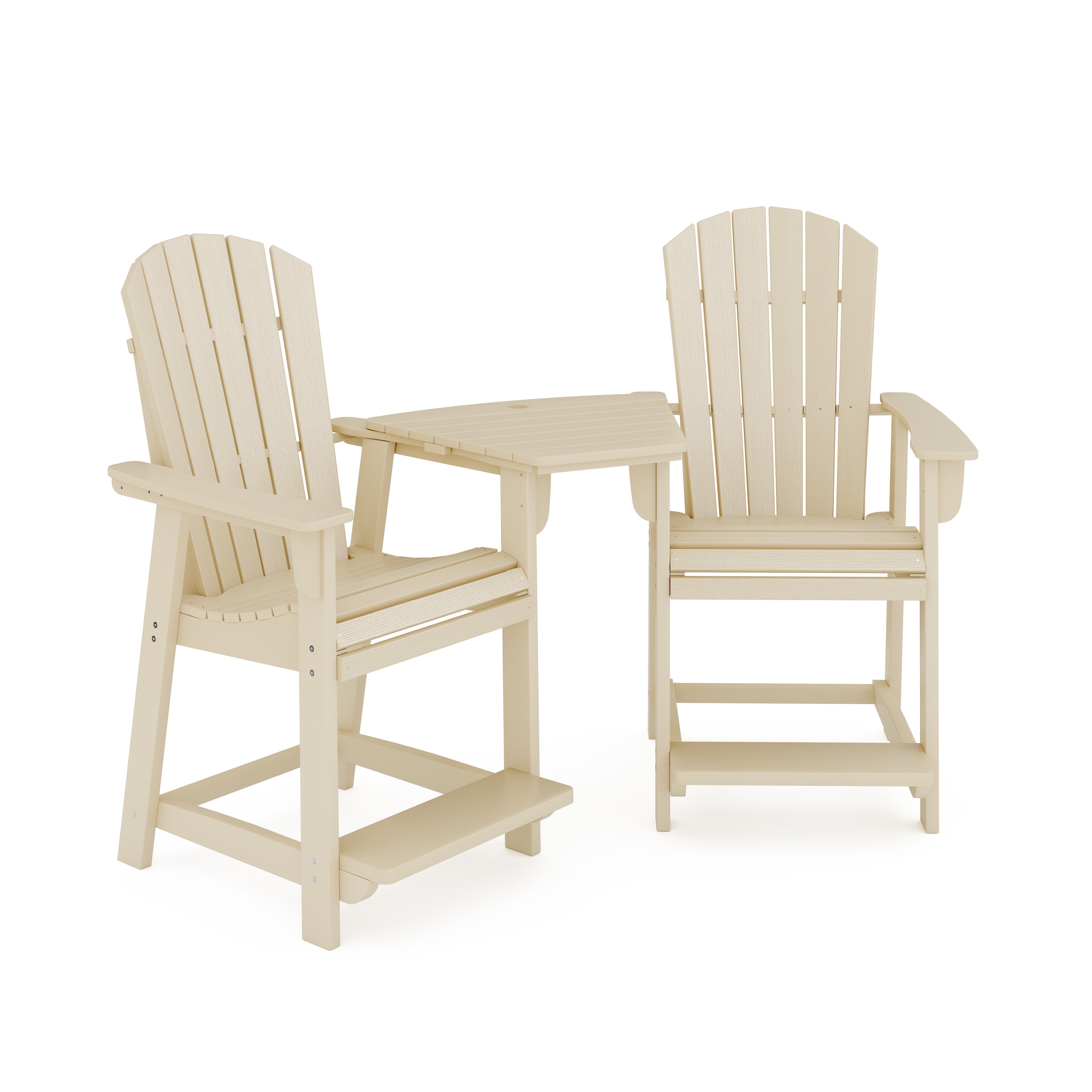 SoPoly St. Simons Tete-a-Tete angled outdoor seating set in multiple colors