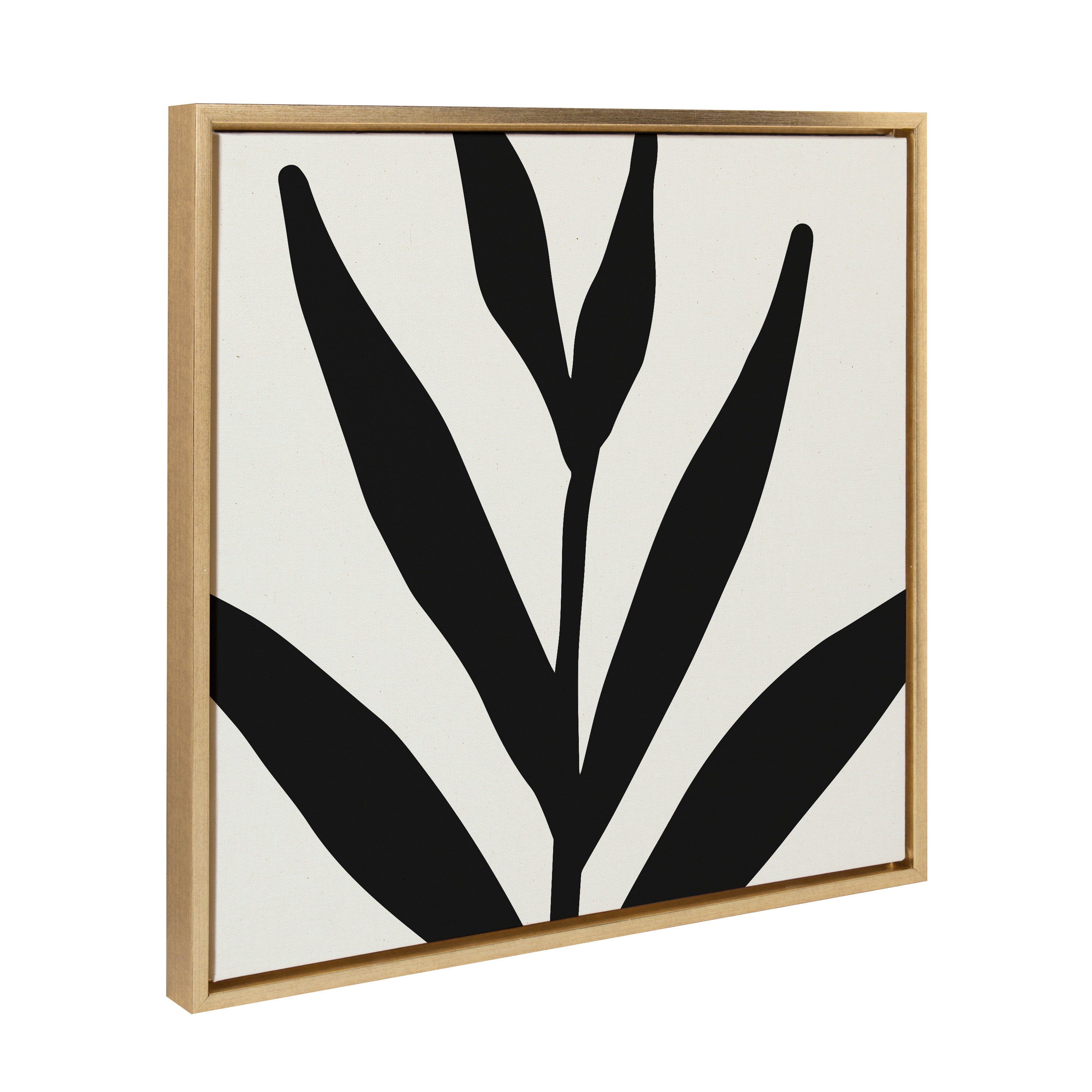 Sylvie Modern Botanical Neutral Abstract 1 Framed Canvas