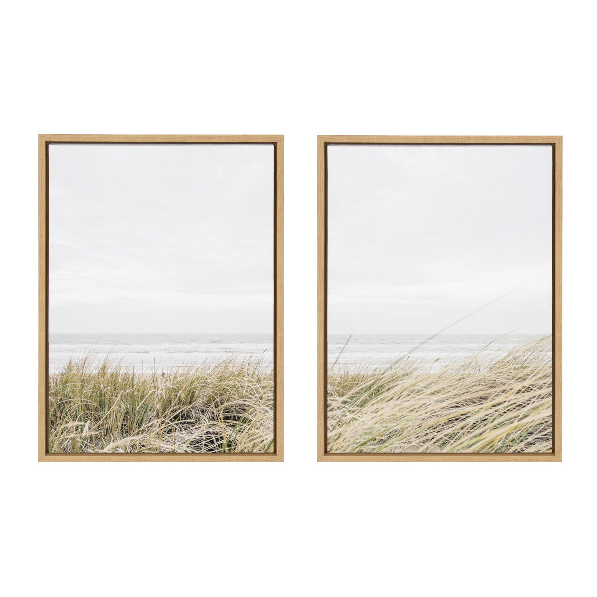 Sylvie East Beach Left and Right Framed Canvas by kateandlaurel - product image 2 for Resin Society